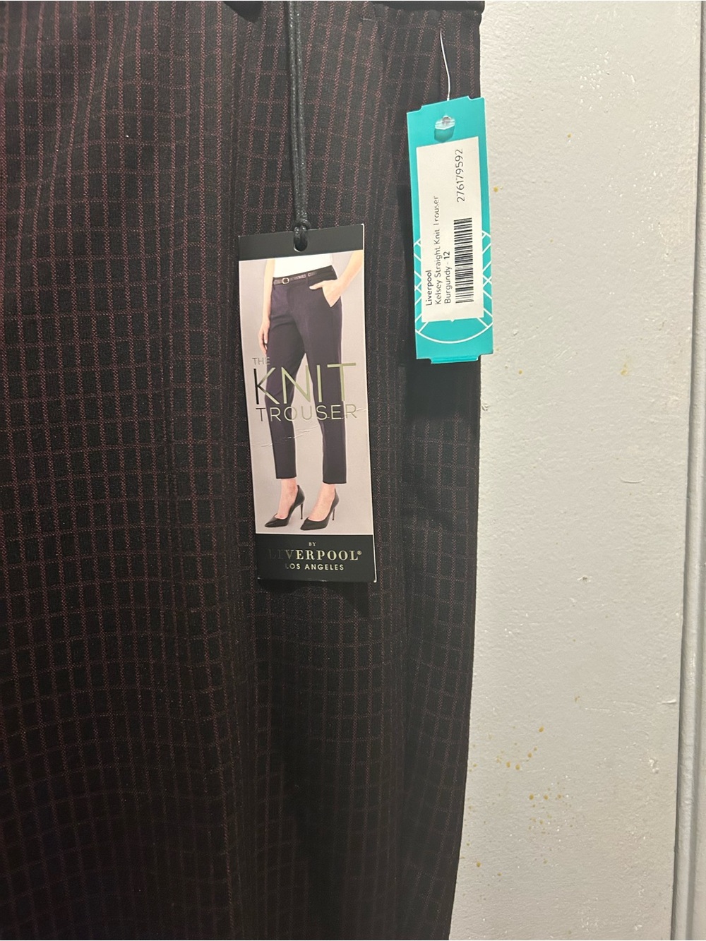 Knit Ankle Trouser - Burgundy/Black